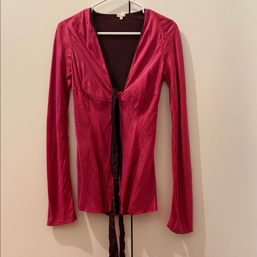 Chan Luu Fuchsia Long Sleeve Blouse